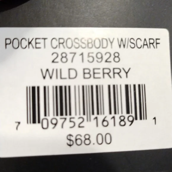 - - Nanette Lepore wild berry faux leather scarf and medallion crossbody - Picture 6 of 8